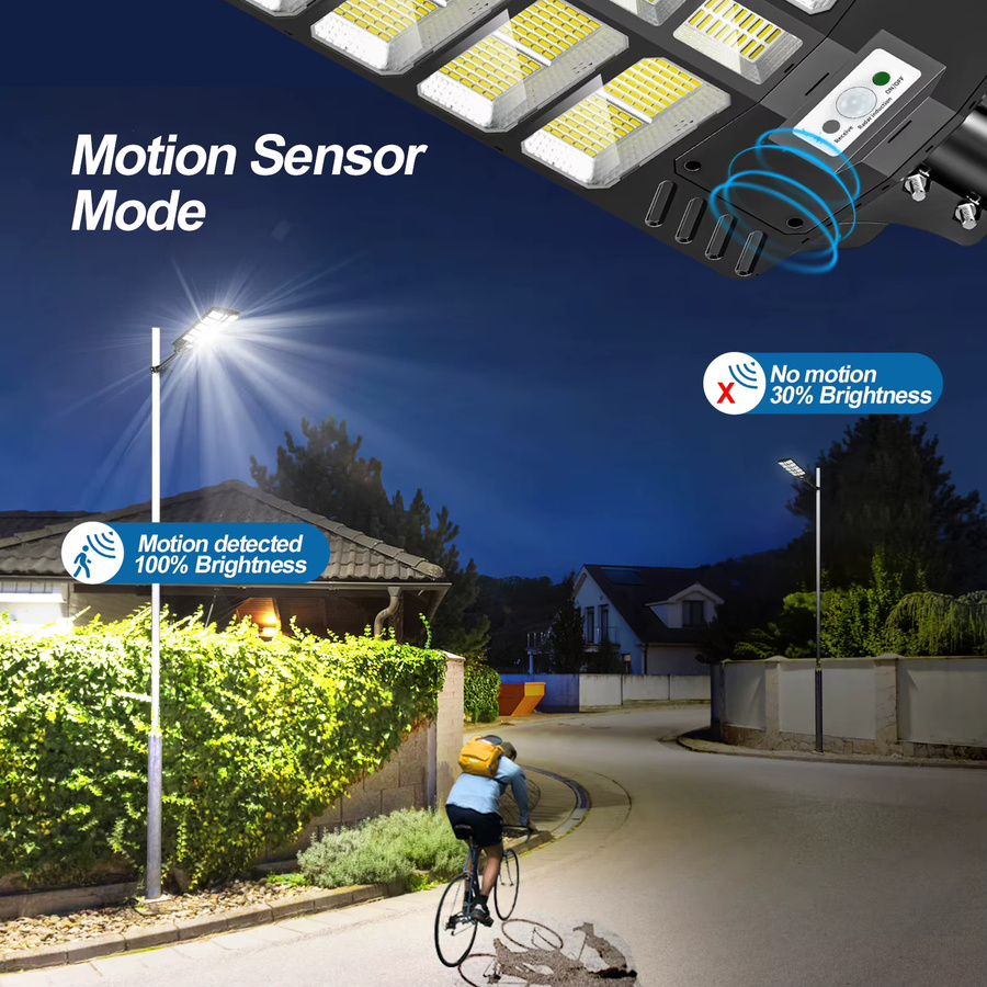 Wasserdichte Solar-LED-Außenwandleuchte in Schwarz mit Bewegungssensor und kaltweißem Licht für Garten und Terrasse - Bild 7