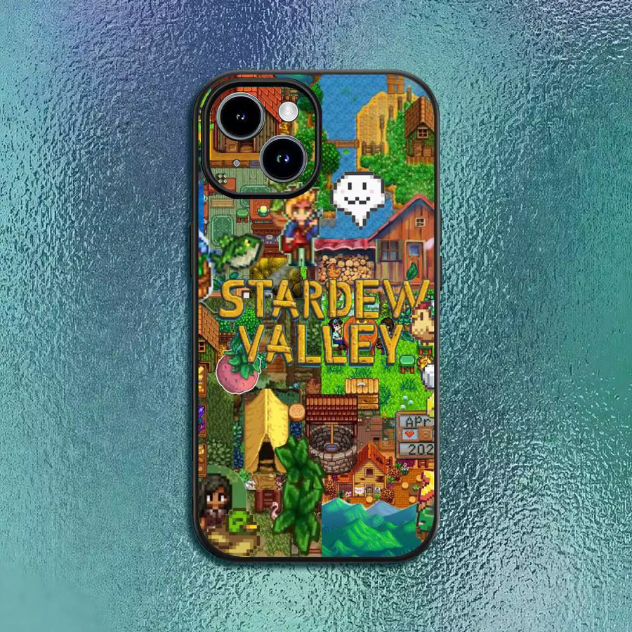 S-Stardew Valley Handyhülle für iPhone 12 bis 16 Pro Max Plus in Schwarz und Multicolour Softshell - Bild 2