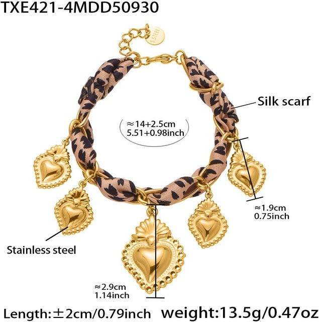 MiDuoDuo Schmuckset, Halskette und Armband, 18k vergoldeter Edelstahl, Herzanhänger, Damen - Bild 1
