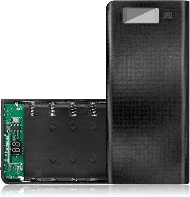 HOMEFISH DIY Powerbank-Bausatz Batteriebox mit 8-Zellen 18650 Halterung, PD und Dual USB Kit für Handy-Aufladung, in Schwarz oder Weiß - Bild 1