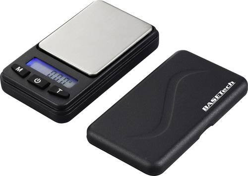 Basetech Taschenwaage SJS-60008 in Silber mit 200g Wägebereich und 0,01g Ablesbarkeit - Bild 1