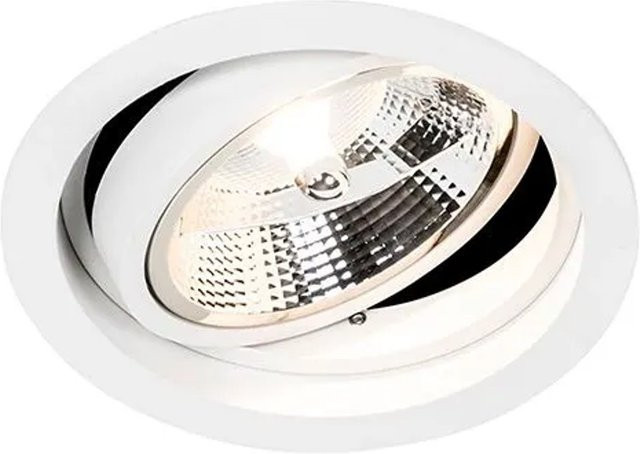 QAZQA Modernes Versenktes Spotlicht Chuck 111 in Weiß, Verstellbar und Dimmbar, GU10, Aluminium - Bild 1