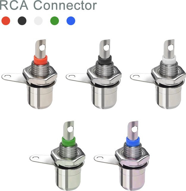 RCA-Panelmontage-Steckverbinder Audio-Buchse für die Schottmontage in Grün - Bild 1