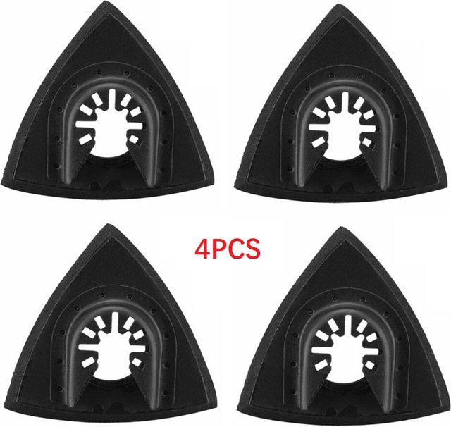 4er-Set Dreieckige Schleifpads für Oszillierende Multi-Tools, Durchmesser: 80 mm, Farbe: Schwarz - Bild 1