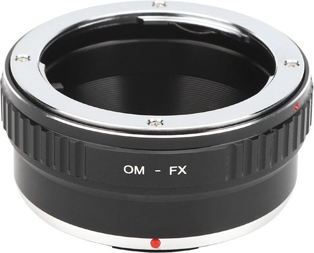 Fikaz OM FX Objektivadapterring aus Aluminiumlegierung für Olympus OM Objektive passend für Fuji FX spiegellose Kameras, Schwarz - Bild 1