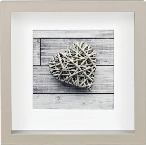 Hama Bilder Wechselrahmen mit Passepartout und 3D-Effekt in Beige, B/H: 15 x 15 cm - Bild 1