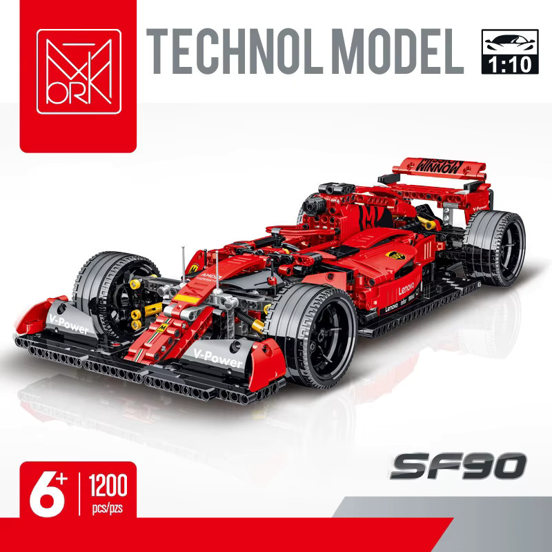 yaafun Super Racing Auto Bausteine Modell, Rot, 1200 Teile, ab 6 Jahren - Bild 3