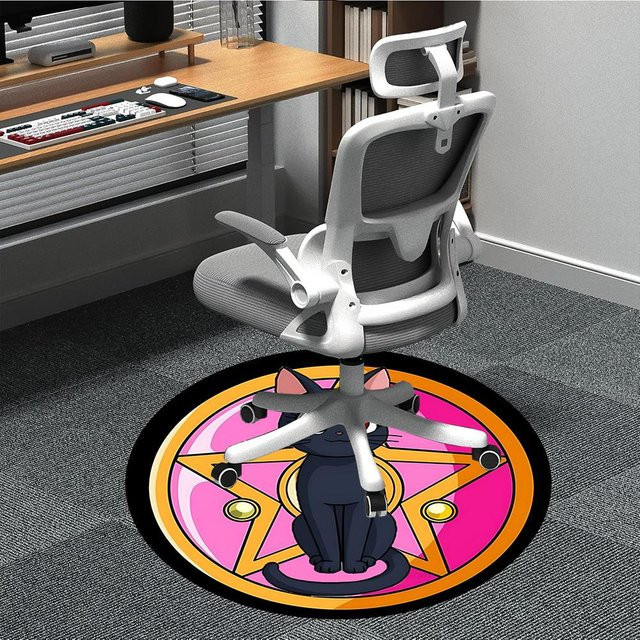 Runder Teppich mit Sailor Moon Katzen-Motiv von YangJOJO, Mehrfarbig, Durchmesser: 80 cm - Bild 1