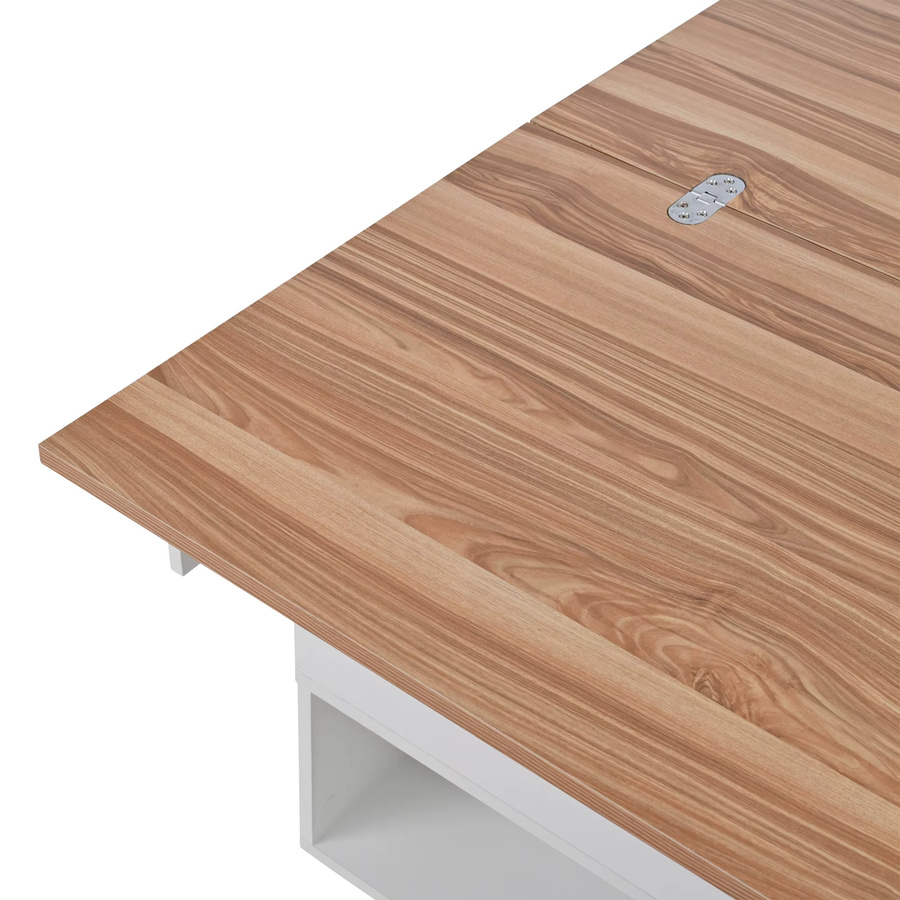 KOMHTOM Couchtisch aus Holz in Weiß mit 4 Schubladen, höhenverstellbarer Tischplatte und 4 Rollen für dein Wohnzimmer - Bild 3