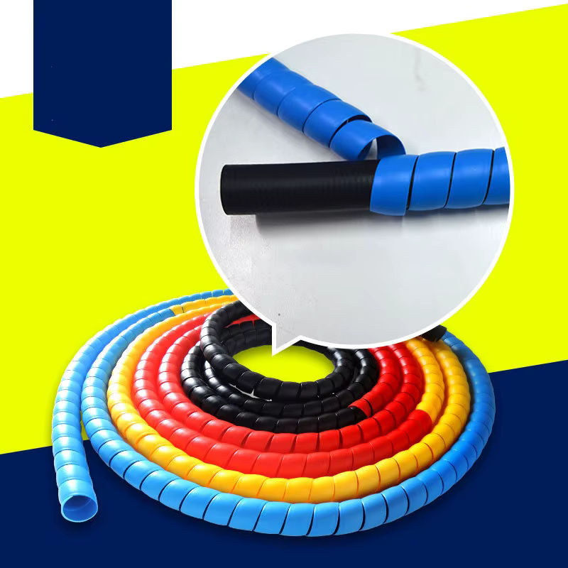 Flexible Spirale Kabelspirale zum Leitungsorganisator und Drahtschutz, Länge: 200 cm, Durchmesser: 8 mm bis 10 mm, Farben: Rot und Mehrfarbig - Bild 2