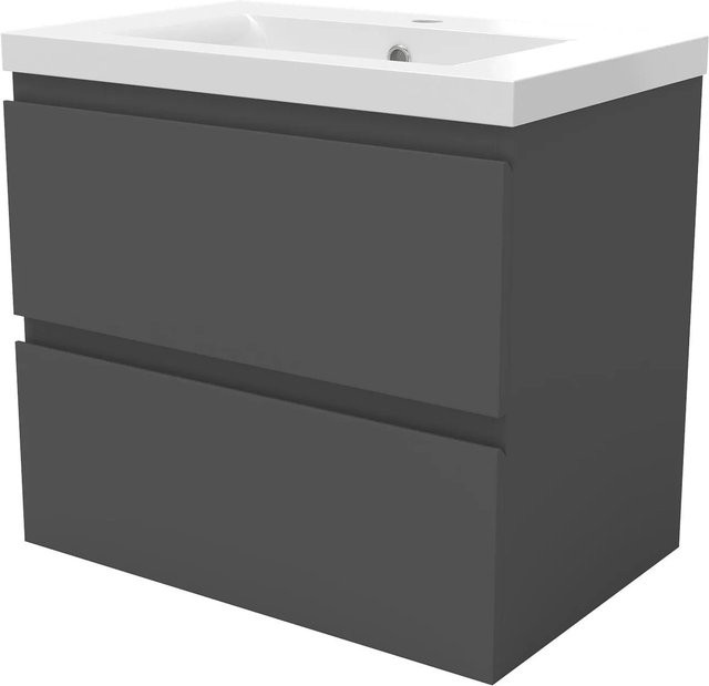 Duschparadies Waschtisch Zwenia 2-teilig mit Keramikbecken und Unterschrank, Farbe: Matt Anthrazit, Breite: 60 cm - Bild 1