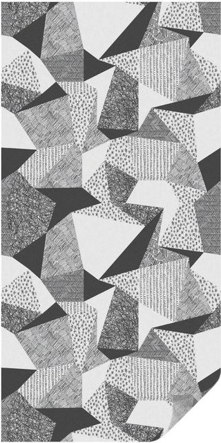 Tulup Buntglasfolie mit geometrischen Figuren in Schwarzweiß, Breite: 50 cm, Höhe: 100 cm - Bild 1