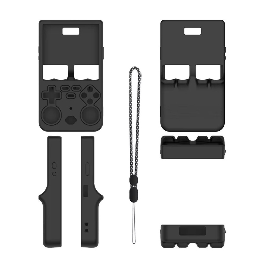 Silikon Schutzhülle für R36 Ultra Retro Handheld Spielkonsole in Schwarz als weicher Anti-Scratch Protector - Bild 5