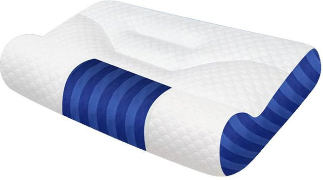 Ergonomisches Cervical-Kissen aus Memory-Schaumstoff und Gänsedaunen in Weiß - Bild 1