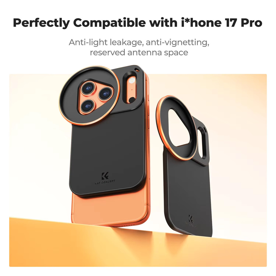 K&F CONCEPT Polarisationsfilter ND2-32 oder CPL für iPhone 17 Pro mit magnetischem MagSafe Aluminiumfilteradapter, Schwarz, 58 mm - Bild 2