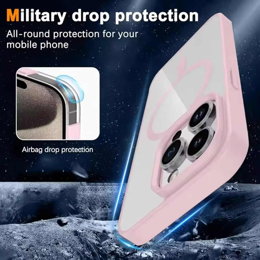 DIXSG Magnetische Luxus Macaron Schutzhülle für iPhone 15 14 13 12 11 Pro Max Plus Mini in Pink mit Wireless Charging Unterstützung - Bild 5