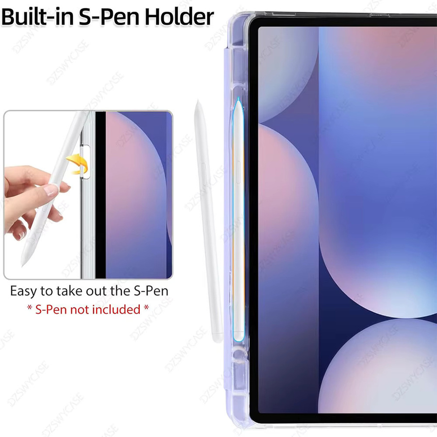 DZSWYCASE Schutzhülle für Samsung Galaxy Tab S10 Plus 2024, S9 FE Plus und S9 Plus 2023, 12,4 Zoll, ultraschlank mit Stifthalter und automatischer Sleep/Wake-Funktion, Schwarz - Bild 5