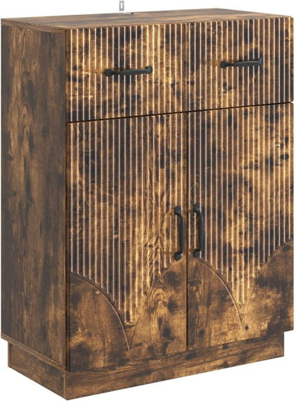 Sideboard vidaXL in Geräucherte Eiche, Modern Industrial Design, Holzwerkstoff, B/T/H: 66 x 34,5 x 87 cm - Bild 1