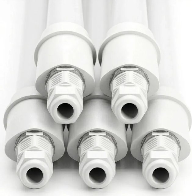 LUXULA 5er Set LED Feuchtraumleuchten 24W 4000K Neutralweiß Wannenleuchten Weiß Länge: 150 cm IP65 IK08 mit Quick Connector - Bild 1