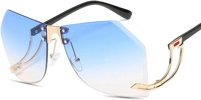 Yiran bag Sonnenbrille, randlos, hexagonal, Metall, blau, Damen - Bild 1