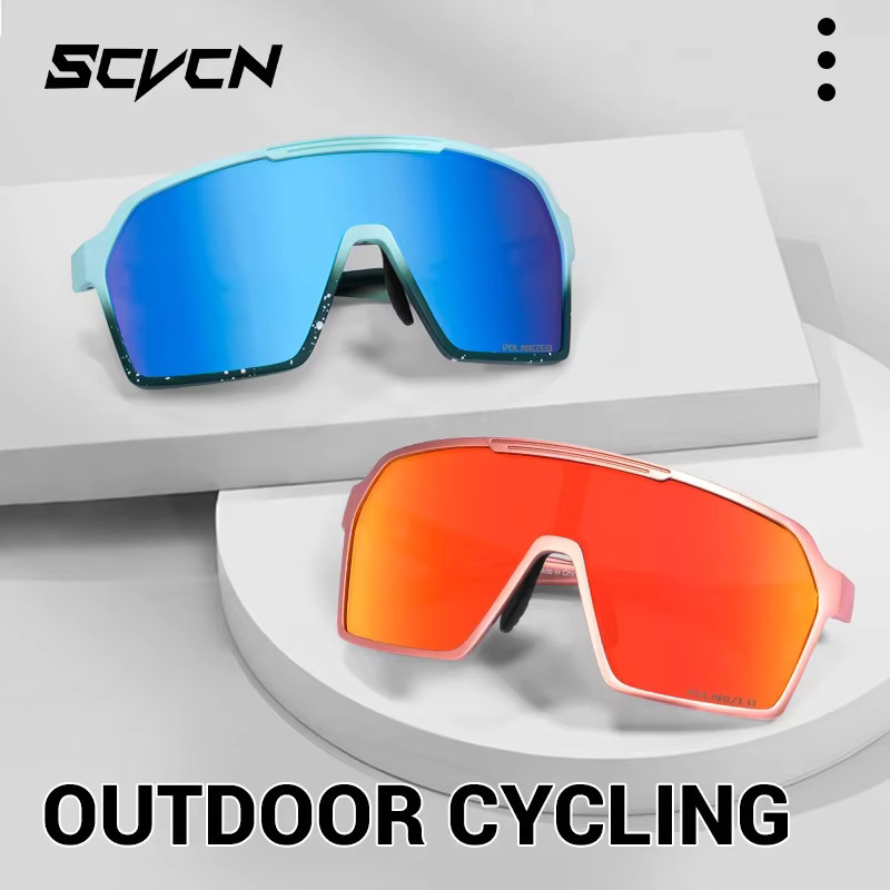 Scvcn Sportsonnenbrille, polarisiert, transparent, Unisex, Vollrand - Bild 3