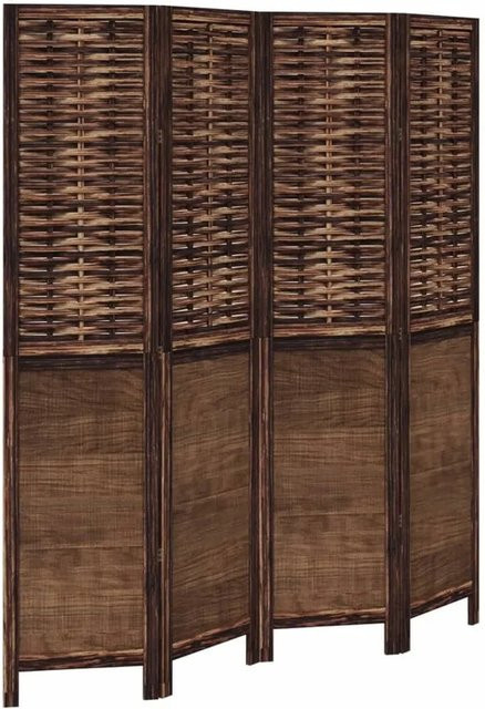 vidaXL 4-teiliger Raumteiler aus Massivholz Paulownia in Dunkelbraun - Bild 1