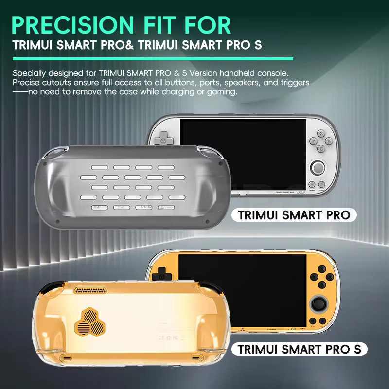 DATA FROG TPU-Schutzhülle für die Trimui Smart Pro S Konsole, transparent, stoßfest und vergilbungsfrei mit Griff - Bild 2