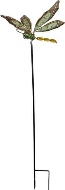 Homyl Libellen-Gartenstecker aus Metall in Grün und Multicolour zur Dekoration von Garten, Hof und Blumentöpfen - Bild 1
