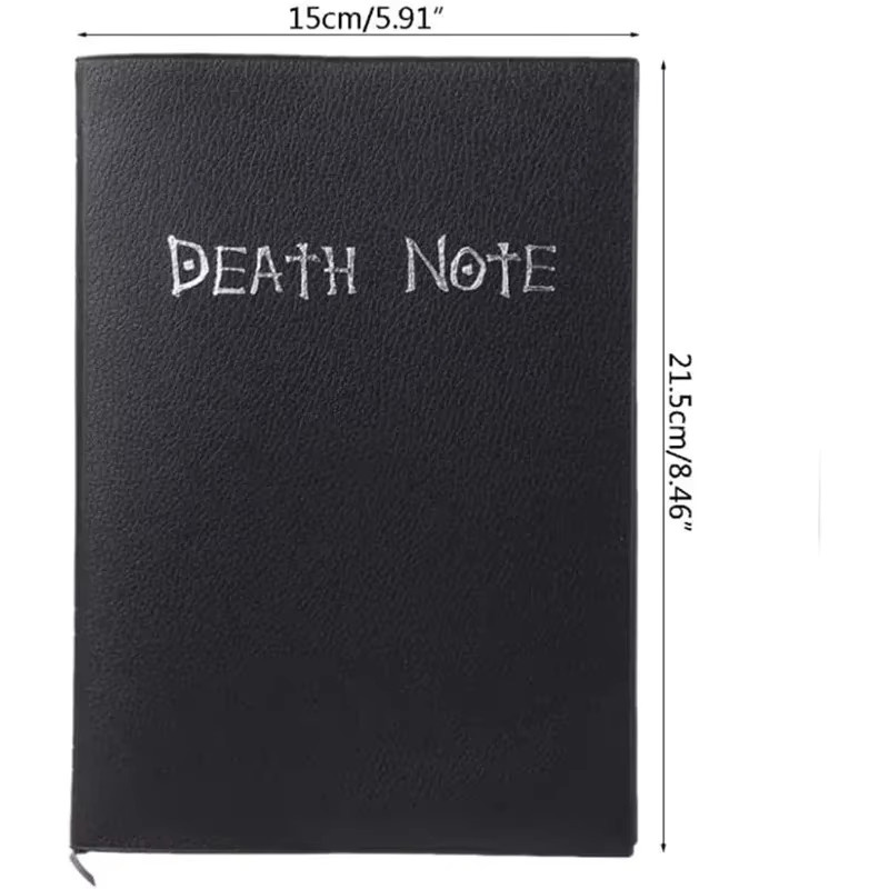 Death Note Anime Notizbuch mit Federstift in Schwarz aus Kunstleder mit Hardcover und linierten Seiten - Bild 2