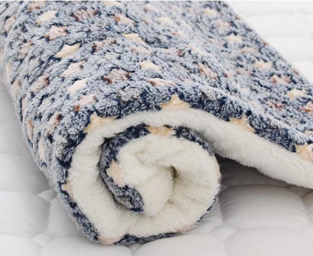 DHDH Haustier-Schlafmatte mit Bärenmuster aus weichem Fleece, waschbar und warm, B/T: 69 x 52 cm - Bild 1