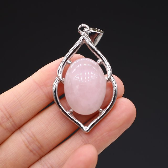 Charms Kristall Pendel Rosenquarz Amethyste, 28x54mm, Unisex - Bild 1