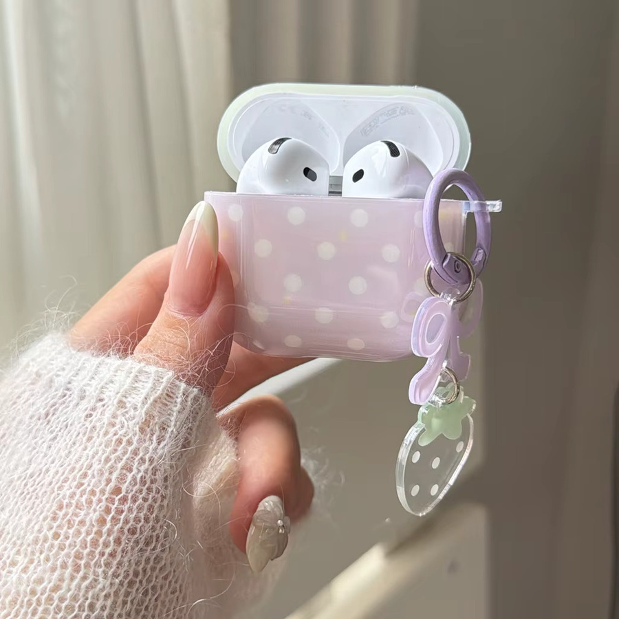 Glänzende Polka Dot Kopfhörer-Schutzhülle für Apple AirPods 2 3 4 Pro Pro2 Pro3 in Mintgrün - Bild 3
