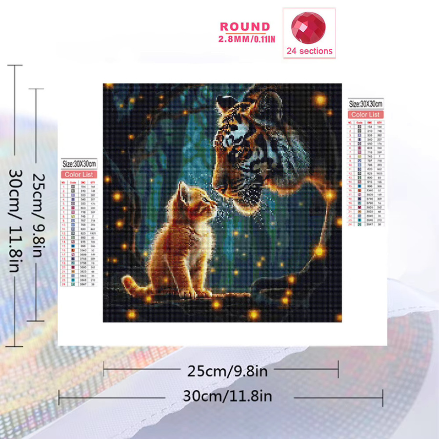 EverShine Diamantmalerei Tiger und Katze DIY Diamantmosaik für Erwachsene in Multicolour - Bild 2