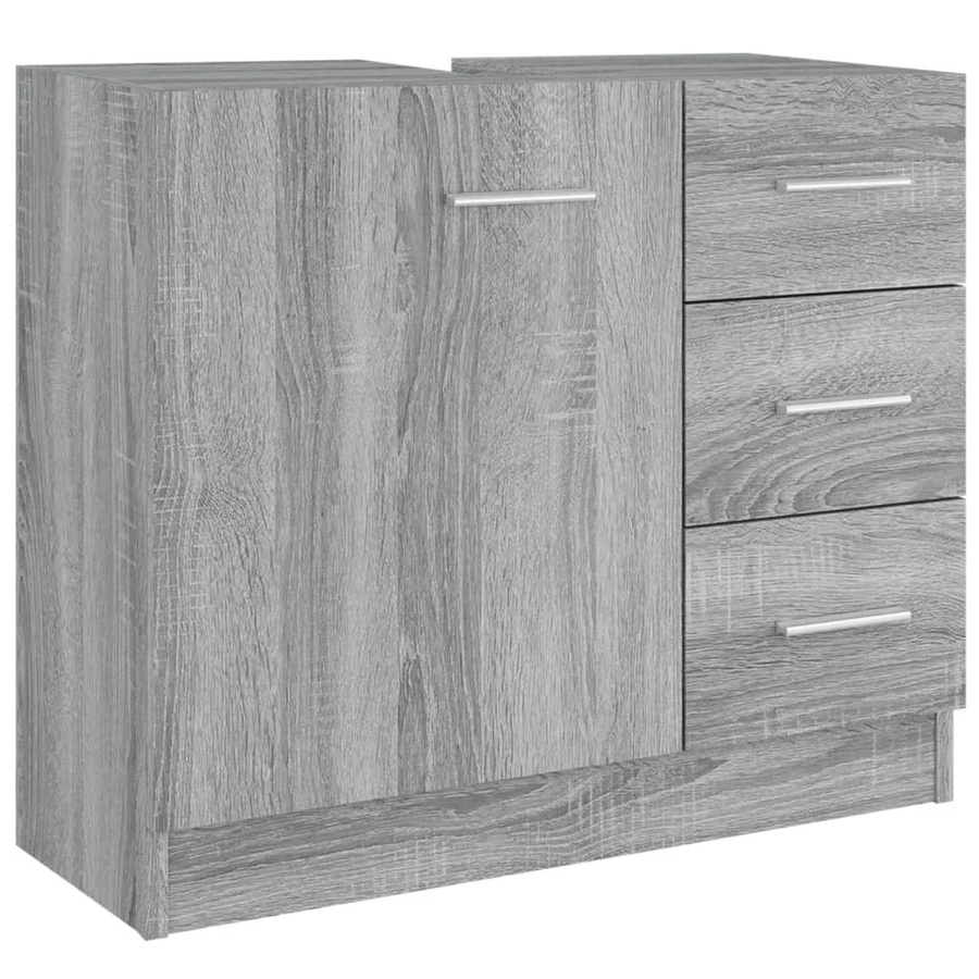 vidaXL Waschbeckenunterschrank aus Holzwerkstoff in Sonoma Grau, B/T/H: 63 x 30 x 54 cm - Bild 1