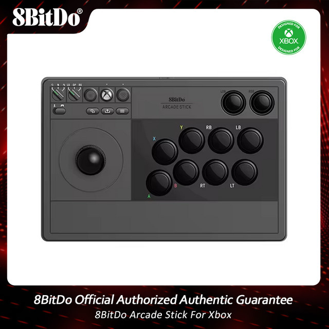 8BitDo Arcade Stick für Xbox Series X/S, Xbox One und Windows 10, kabellos via 2.4G oder USB-C, Weiß - Bild 1