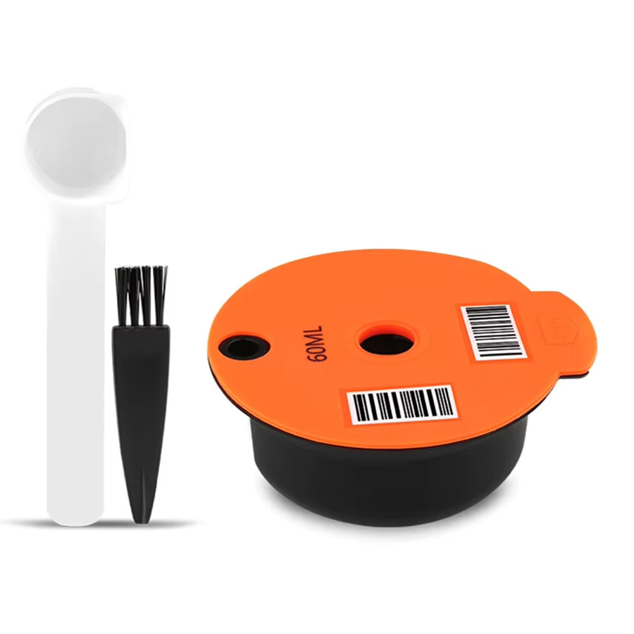 Wiederverwendbare Kaffeekapseln für Bosch Tassimo Maschinen mit Löffel und Bürste, Orange, 60/180ml - Bild 5