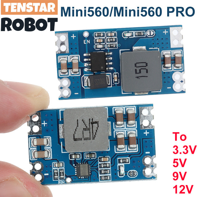 TENSTAR ROBOT Mini560 PRO Step-Down Spannungsversorgungsmodul 5A DC-DC in Blau, 6-30V auf 3,3V 5V 9V 12V - Bild 1