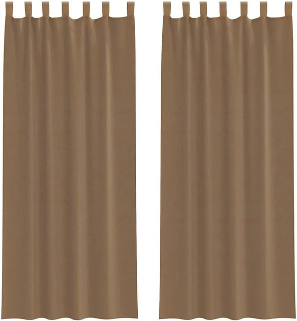vidaXL Voile Vorhänge mit Schlaufen, 2 Stück, Hellbraun, B: 140 cm, H: 260 cm - Bild 1