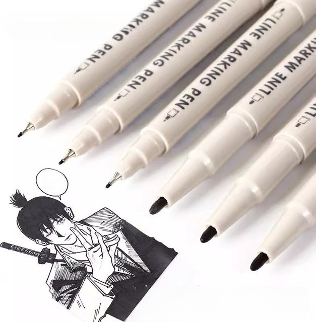 6 Stück Dual-Head-Outline-Stifte in Weiß, künstlerische Zeichen- und Farbmarker mit Faserspitzen und großer Tintenkapazität - Bild 1