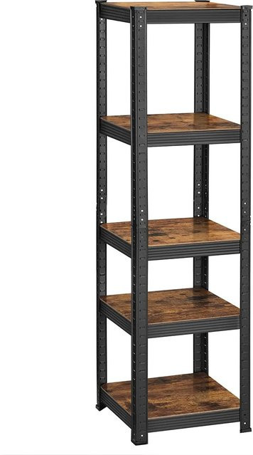 Songmics Schwerlastregal in Braun-Schwarz mit verstellbaren Regalböden, B/T/H: 37 x 37 x 150 cm - Bild 1