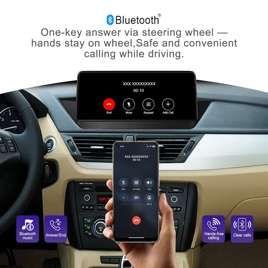 HIOUME Multimedia-Radio für BMW X1 E84 (2009-2015) mit 10,25 Zoll Touchscreen, Wireless CarPlay, Airplay, Android Auto und Bluetooth, Schwarz - Bild 4