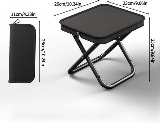 Binchi Outdoor Equipment Tragbarer Klappstuhl aus Eisenlegierung in Schwarz mit Tragetasche für Camping und Picknick - Bild 1