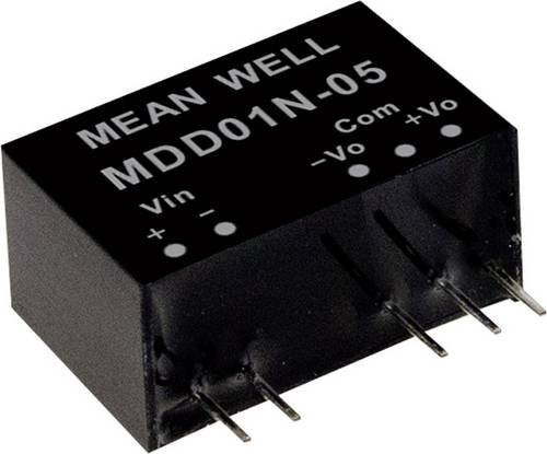 Mean Well MDD01N-15 DC/DC-Wandlermodul, 2 Ausgänge, 34mA, 1W, Schwarz - Bild 1