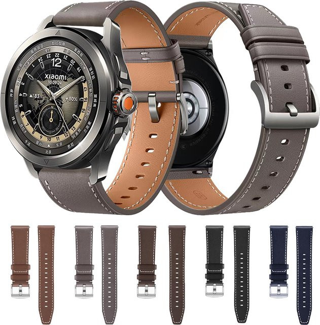 Xiaomi Uhrenarmband Leder, Schwarz, 22 mm - Bild 1