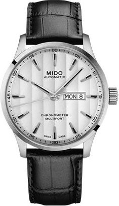 Mido Armbanduhr Automatik, Edelstahl, weißes Zifferblatt, Leder, Herren - Bild 1