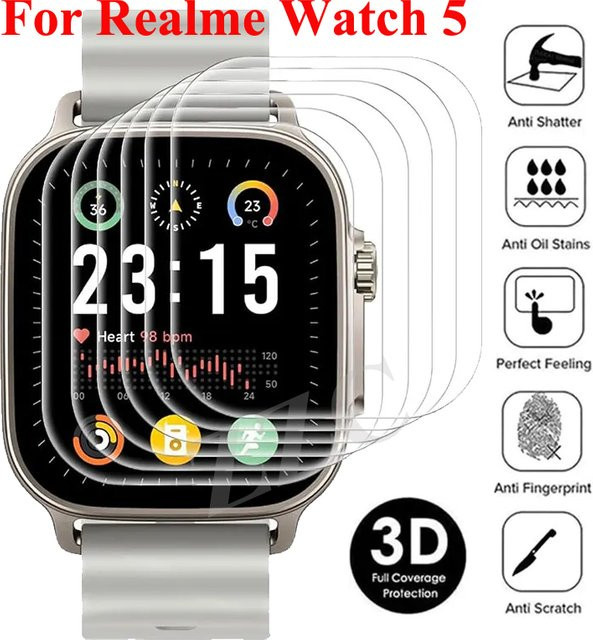 Realme Uhren-Zubehör, Hydrogel Film für Realme Uhr 5, TPU, Unisex - Bild 1