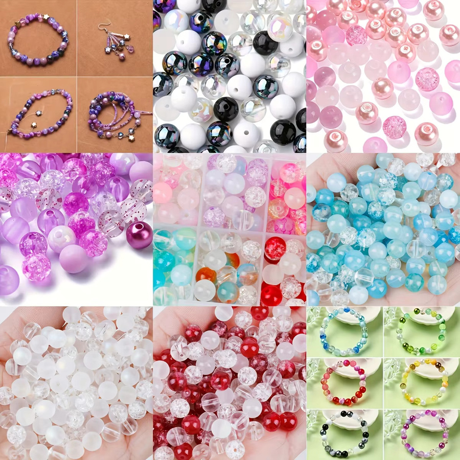 QYWCTZ Acrylperlen, rund, mattiert, 6 mm, verschiedene Farben, Unisex - Bild 1