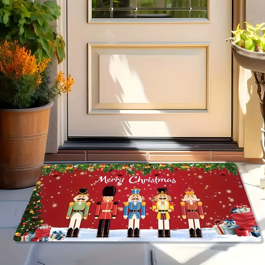 VIKAMA Weihnachts-Nussknacker Fußmatte multicolor, rutschfest und geräuschreduzierend als Druckteppich für Eingangsbereich, Flur oder Badezimmer - Bild 4