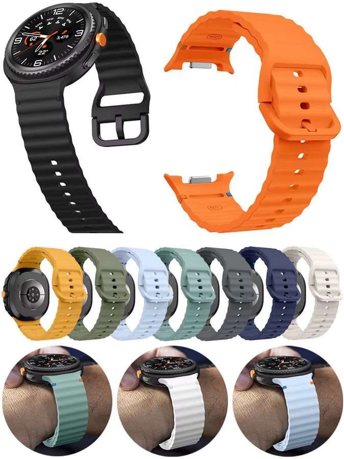 Samsung Uhrenarmband Silikon, Schwarz, Unisex - Bild 5
