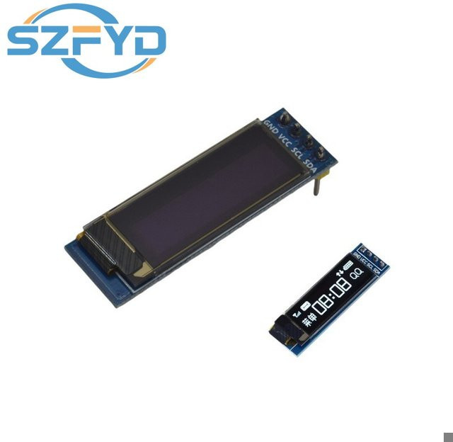 OLED LCD Display Modul SSD1306 Treiber IC mit IIC I2C Schnittstelle in Weiß/Blau für Arduino, 0,91 Zoll - Bild 1
